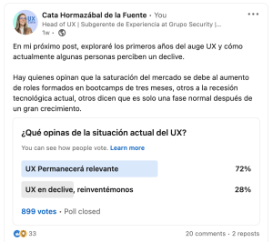 Resultado encuesta de Situación actual del UX